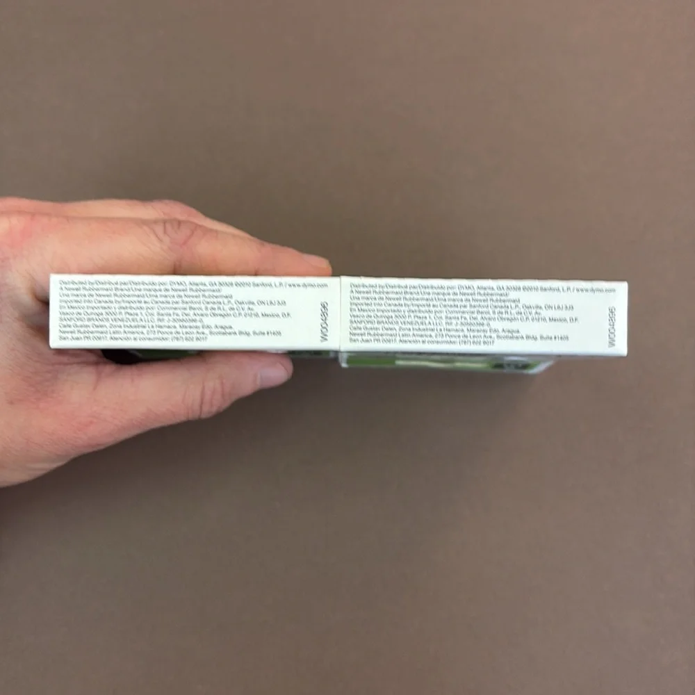 🟢 FREE WITH ANY PURCHASE OVER $10. (2) DYMO D1 Label 1/2” x 23’ Black on Blue